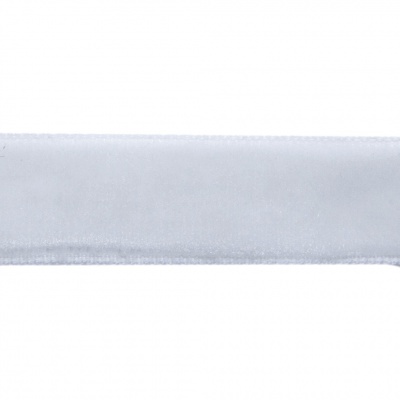 Лента бархатная нейлон, шир.12 мм, (упак. 45,7м), цв.01-белый - купить в Ханты-Мансийске. Цена: 457.61 руб.
