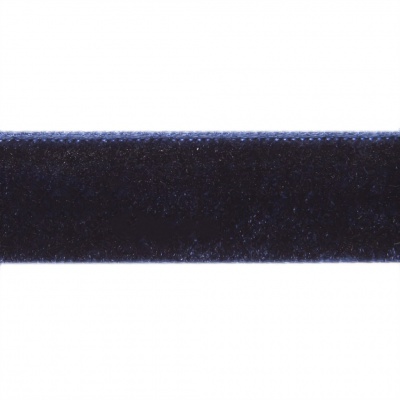 Лента бархатная нейлон, шир.12 мм, (упак. 45,7м), цв.180-т.синий - купить в Ханты-Мансийске. Цена: 411.60 руб.
