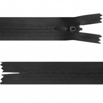 Молния потайная Т3, 60 см, хлопок, цвет чёрный - купить в Ханты-Мансийске. Цена: 10.13 руб.