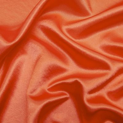 Поли креп-сатин 18-1445, 120 гр/м2, шир.150см, цвет оранжевый - купить в Ханты-Мансийске. Цена 155.57 руб.