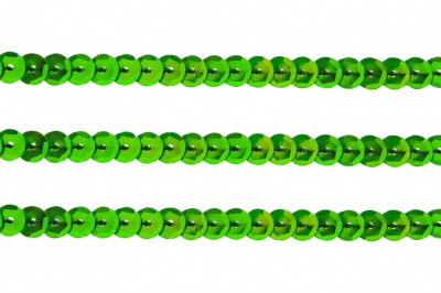 Пайетки "ОмТекс" на нитях, CREAM, 6 мм С / упак.73+/-1м, цв. 94 - зеленый - купить в Ханты-Мансийске. Цена: 297.48 руб.
