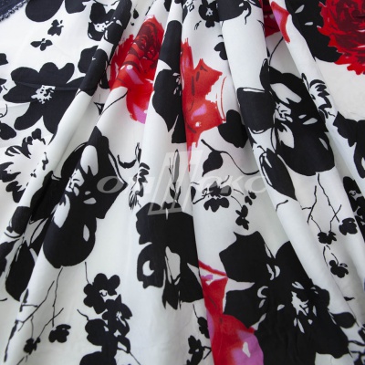 Плательная ткань "Фламенко" 22.1, 80 гр/м2, шир.150 см, принт растительный - купить в Ханты-Мансийске. Цена 239.03 руб.