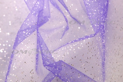 Сетка Глиттер, 40 гр/м2, шир.160см, цвет фиолетовый - купить в Ханты-Мансийске. Цена 209.37 руб.