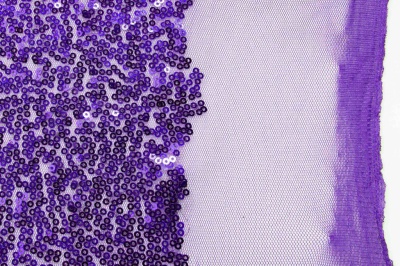 Сетка с пайетками №14, 188 гр/м2, шир.130см, цвет фиолетовый - купить в Ханты-Мансийске. Цена 371.02 руб.