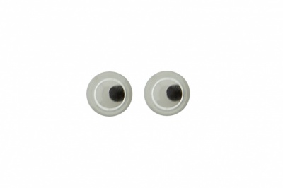 Глазки для игрушек, круглые, с бегающими зрачками, 3 мм/упак.100+/-5 шт, цв. -черно-белые - купить в Ханты-Мансийске. Цена: 25.40 руб.