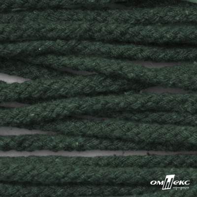 Шнур плетеный d-6 мм, 70% хлопок 30% полиэстер, уп.90+/-1 м, цв.1083-тём.зелёный - купить в Ханты-Мансийске. Цена: 588 руб.
