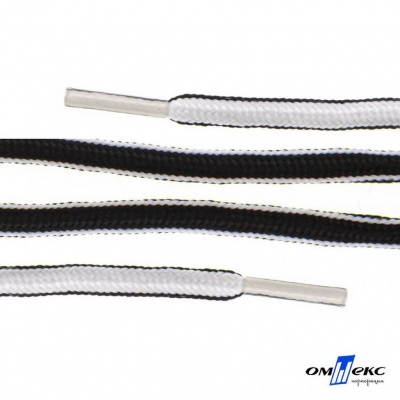 Шнурки #4-27, круглые 130 см, двухцветные (черно/белый) - купить в Ханты-Мансийске. Цена: 47.04 руб.