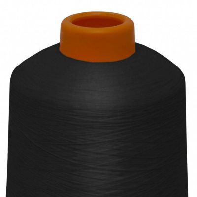 Нитки текстурированные некручёные, намот. 15 000 м, цвет чёрный - купить в Ханты-Мансийске. Цена: 204.10 руб.