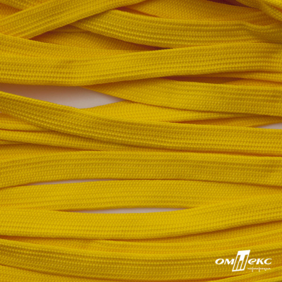 Шнур плетеный (плоский) d-12 мм, (уп.90+/-1м), 100% полиэстер, цв.269 - жёлтый - купить в Ханты-Мансийске. Цена: 8.62 руб.