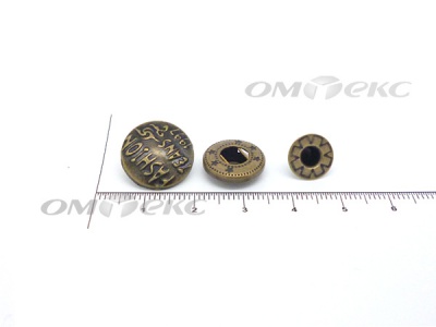 Кнопки металл 15 мм альфа антик с рис.№3  - купить в Ханты-Мансийске. Цена: 2.90 руб.