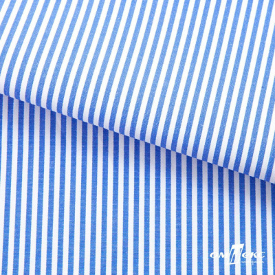 Ткань сорочечная Полоска Кенди, 115 г/м2, 58% пэ,42% хл, шир.150 см, цв.3-синий, (арт.110) - купить в Ханты-Мансийске. Цена 306.69 руб.