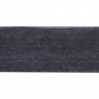 Лента бархатная нейлон, шир.25 мм, (упак. 45,7м), цв.189-т.серый - купить в Ханты-Мансийске. Цена: 981.09 руб.