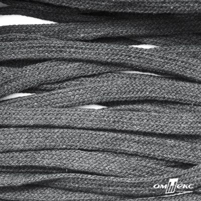 Шнур плетеный d-8 мм плоский, 70% хлопок 30% полиэстер, уп.85+/-1 м, цв.1027-серый - купить в Ханты-Мансийске. Цена: 735 руб.
