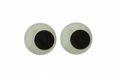 Глазки для игрушек, круглые, с бегающими зрачками, 24 мм/упак.50+/-2 шт, цв. -черно-белые - купить в Ханты-Мансийске. Цена: 60.32 руб.