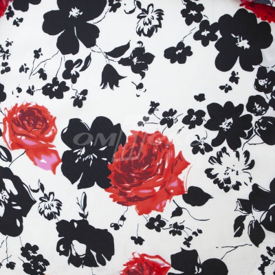 Плательная ткань "Фламенко" 22.1, 80 гр/м2, шир.150 см, принт растительный - купить в Ханты-Мансийске. Цена 239.03 руб.