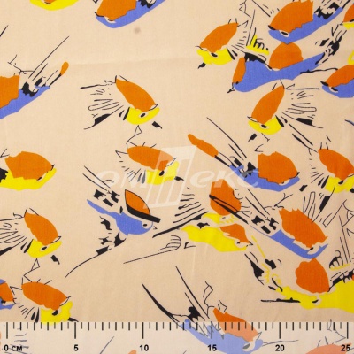Плательная ткань "Софи" 14.1, 75 гр/м2, шир.150 см, принт птицы - купить в Ханты-Мансийске. Цена 241.49 руб.