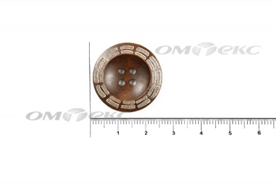 Пуговица деревянная круглая №53 (25мм) - купить в Ханты-Мансийске. Цена: 3.68 руб.