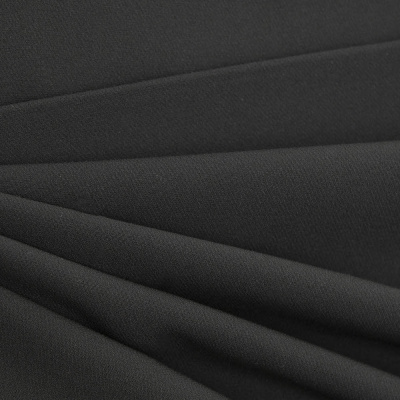 Костюмная ткань "Элис", 200 гр/м2, шир.150см, цвет чёрный - купить в Ханты-Мансийске. Цена 306.20 руб.