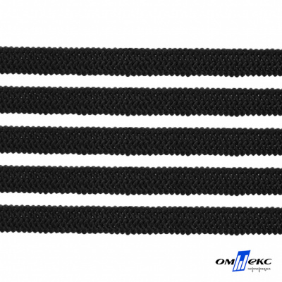 Лента эластичная вязанная (резинка) 4 мм (200+/-1 м) 400 гр/м2 черная бобина "ОМТЕКС" - купить в Ханты-Мансийске. Цена: 1.78 руб.