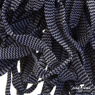 Шнурки #107-07, плоские 130 см, двухцветные цв.серый/чёрный - купить в Ханты-Мансийске. Цена: 23.03 руб.