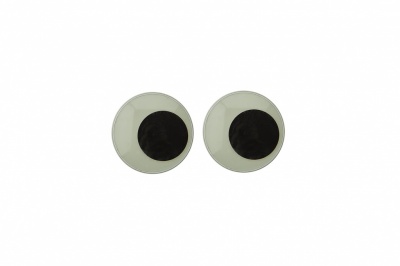 Глазки для игрушек, круглые, с бегающими зрачками, 8 мм/упак.100+/-2 шт, цв. -черно-белые - купить в Ханты-Мансийске. Цена: 28.86 руб.