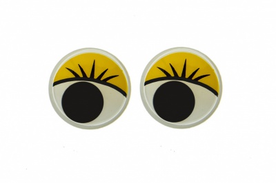 Глазки для игрушек, круглые, с бегающими зрачками, 15 мм/упак.50+/-2 шт, цв. -желтый - купить в Ханты-Мансийске. Цена: 113.01 руб.