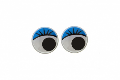 Глазки для игрушек, круглые, с бегающими зрачками, 8 мм/упак.50+/-2 шт, цв. -синий - купить в Ханты-Мансийске. Цена: 59.05 руб.