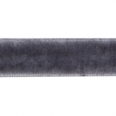 Лента бархатная нейлон, шир.12 мм, (упак. 45,7м), цв.189-т.серый - купить в Ханты-Мансийске. Цена: 457.61 руб.