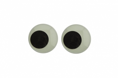 Глазки для игрушек, круглые, с бегающими зрачками, 18 мм/упак.50+/-2 шт, цв. -черно-белые - купить в Ханты-Мансийске. Цена: 41.81 руб.