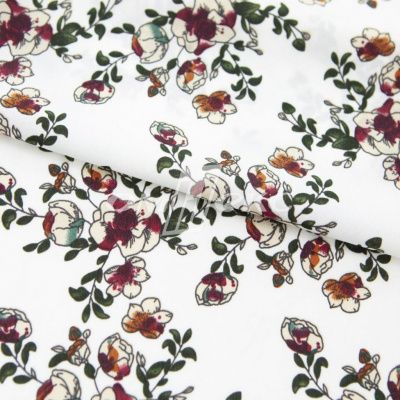 Плательная ткань "Фламенко" 23.1, 80 гр/м2, шир.150 см, принт растительный - купить в Ханты-Мансийске. Цена 264.56 руб.