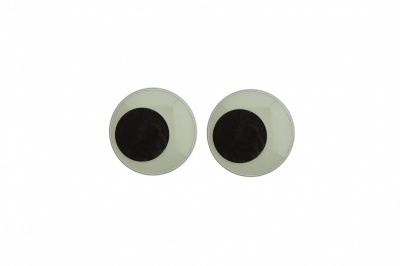 Глазки для игрушек, круглые, с ресничками, 10 мм/упак.50+/-2 шт, цв. -черно-белые - купить в Ханты-Мансийске. Цена: 21.24 руб.
