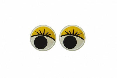 Глазки для игрушек, круглые, с бегающими зрачками, 8 мм/упак.50+/-2 шт, цв. -желтый - купить в Ханты-Мансийске. Цена: 59.05 руб.