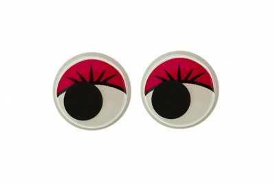 Глазки для игрушек, круглые, с бегающими зрачками, 12 мм/упак.50+/-2 шт, цв. -красный - купить в Ханты-Мансийске. Цена: 95.04 руб.
