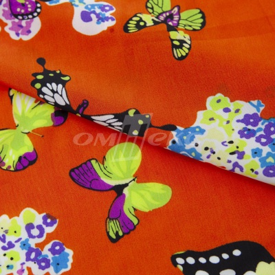 Плательная ткань "Софи" 7.1, 75 гр/м2, шир.150 см, принт бабочки - купить в Ханты-Мансийске. Цена 241.49 руб.