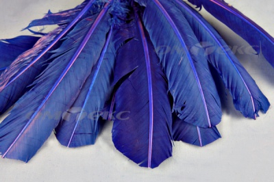 Декоративный Пучок из перьев, перо 23см/синий - купить в Ханты-Мансийске. Цена: 12.34 руб.